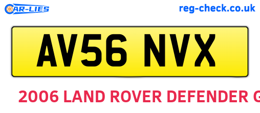 AV56NVX are the vehicle registration plates.