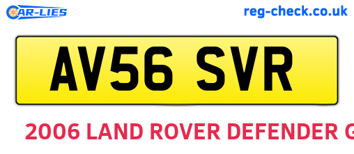 AV56SVR are the vehicle registration plates.