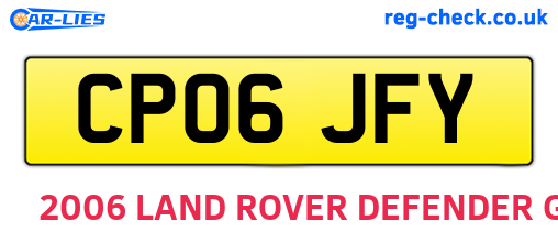 CP06JFY are the vehicle registration plates.