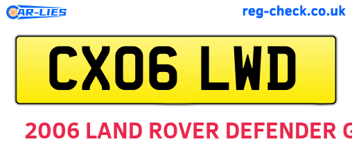 CX06LWD are the vehicle registration plates.