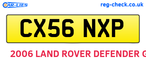 CX56NXP are the vehicle registration plates.
