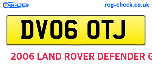DV06OTJ are the vehicle registration plates.
