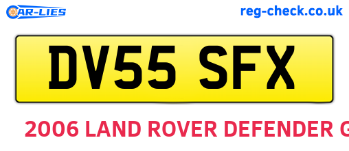 DV55SFX are the vehicle registration plates.