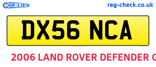 DX56NCA are the vehicle registration plates.
