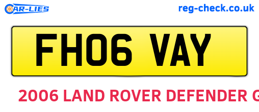 FH06VAY are the vehicle registration plates.