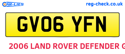 GV06YFN are the vehicle registration plates.