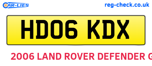 HD06KDX are the vehicle registration plates.