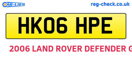 HK06HPE are the vehicle registration plates.