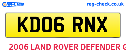 KD06RNX are the vehicle registration plates.