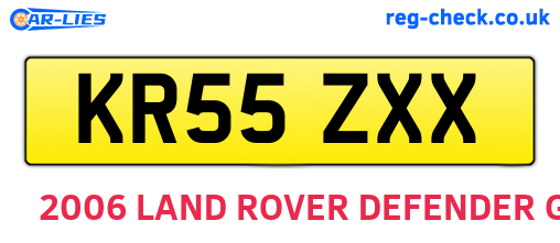 KR55ZXX are the vehicle registration plates.
