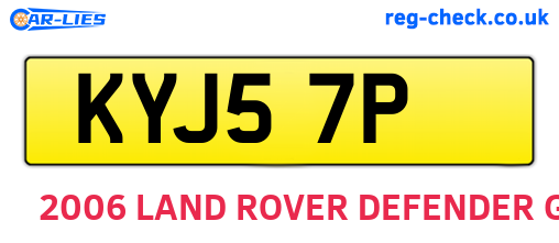 KYJ57P are the vehicle registration plates.