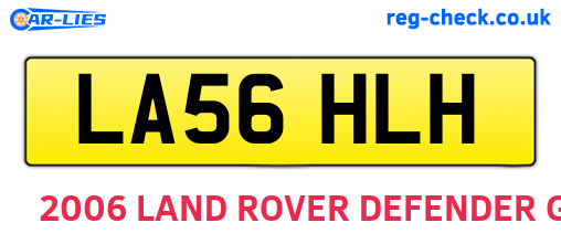 LA56HLH are the vehicle registration plates.