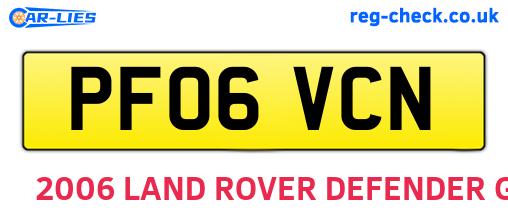 PF06VCN are the vehicle registration plates.