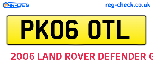 PK06OTL are the vehicle registration plates.