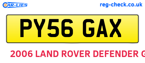 PY56GAX are the vehicle registration plates.
