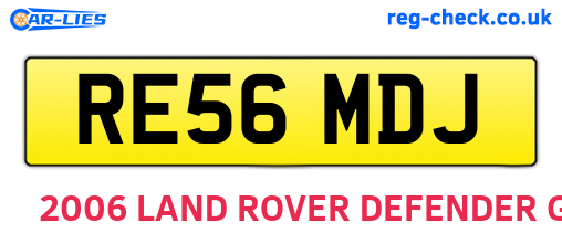 RE56MDJ are the vehicle registration plates.