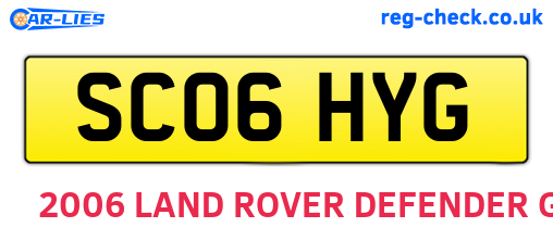 SC06HYG are the vehicle registration plates.