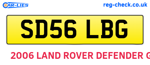 SD56LBG are the vehicle registration plates.