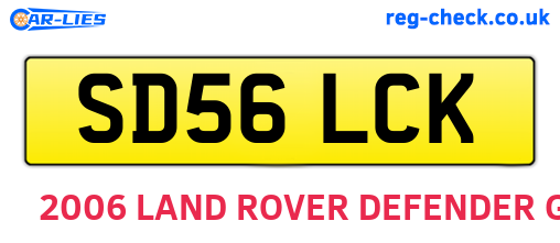 SD56LCK are the vehicle registration plates.