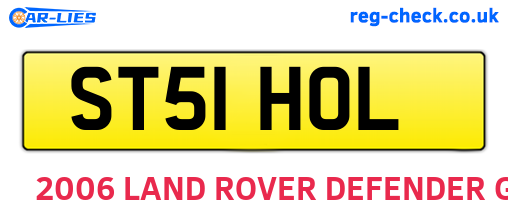 ST51HOL are the vehicle registration plates.