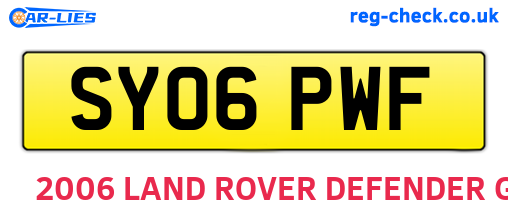 SY06PWF are the vehicle registration plates.