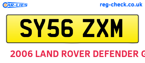 SY56ZXM are the vehicle registration plates.