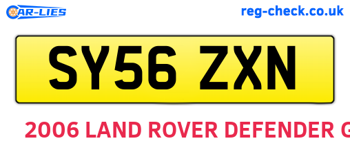 SY56ZXN are the vehicle registration plates.