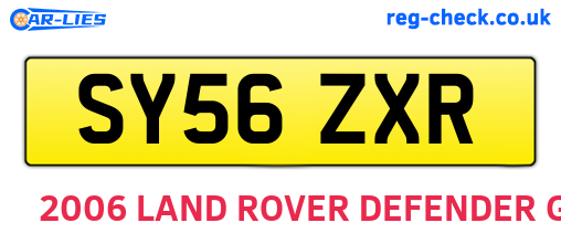 SY56ZXR are the vehicle registration plates.