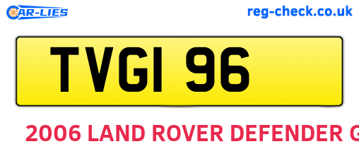 TVG196 are the vehicle registration plates.