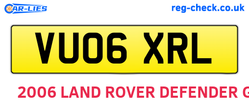 VU06XRL are the vehicle registration plates.