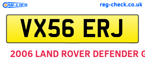 VX56ERJ are the vehicle registration plates.