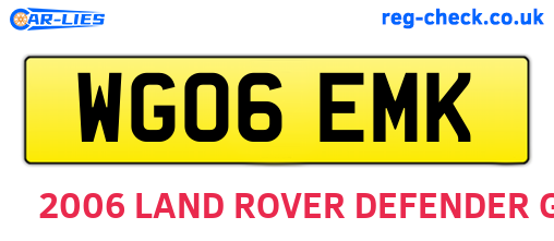 WG06EMK are the vehicle registration plates.