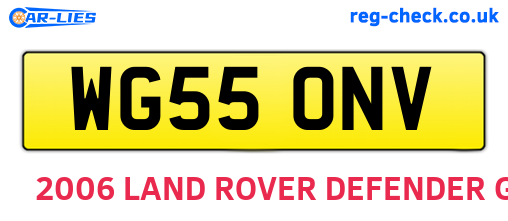 WG55ONV are the vehicle registration plates.