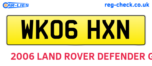 WK06HXN are the vehicle registration plates.