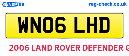 WN06LHD are the vehicle registration plates.