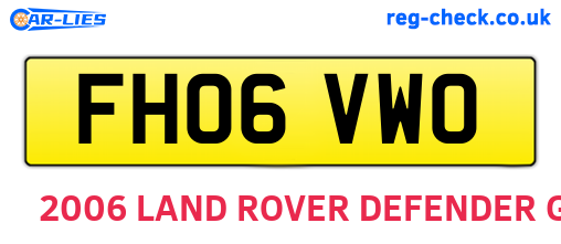 FH06VWO are the vehicle registration plates.