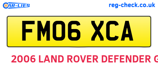FM06XCA are the vehicle registration plates.