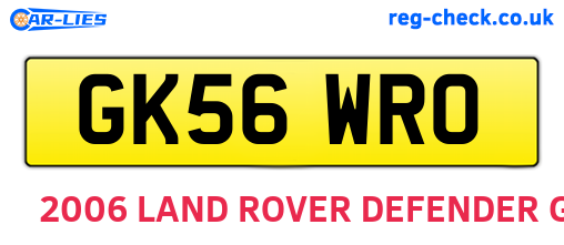 GK56WRO are the vehicle registration plates.