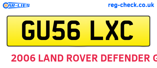 GU56LXC are the vehicle registration plates.
