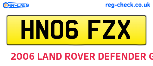 HN06FZX are the vehicle registration plates.