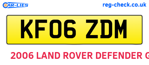 KF06ZDM are the vehicle registration plates.