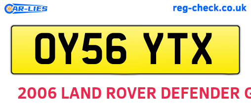 OY56YTX are the vehicle registration plates.