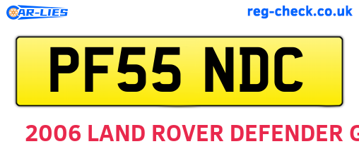 PF55NDC are the vehicle registration plates.