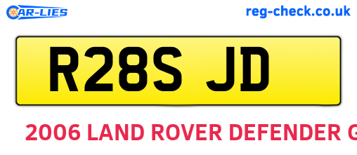 R28SJD are the vehicle registration plates.