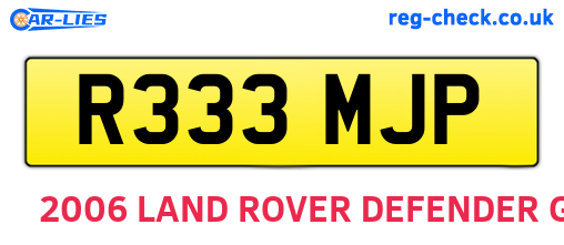 R333MJP are the vehicle registration plates.