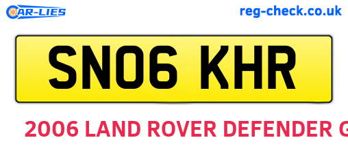 SN06KHR are the vehicle registration plates.