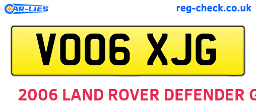 VO06XJG are the vehicle registration plates.