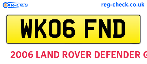 WK06FND are the vehicle registration plates.