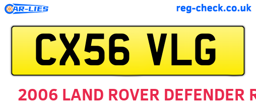 CX56VLG are the vehicle registration plates.