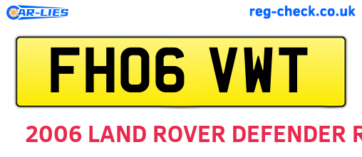 FH06VWT are the vehicle registration plates.